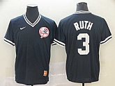 Yankees 3 Babe Ruth Black Throwback Jersey,baseball caps,new era cap wholesale,wholesale hats